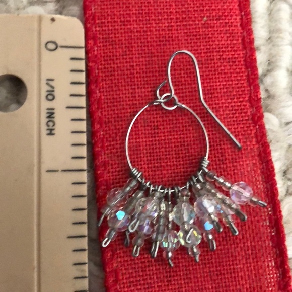 NWOT iridescent crystal hoop earrings - Picture 3 of 4